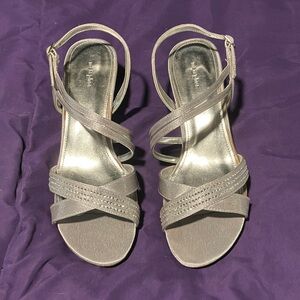 Metaphor Silver Strappy Heels